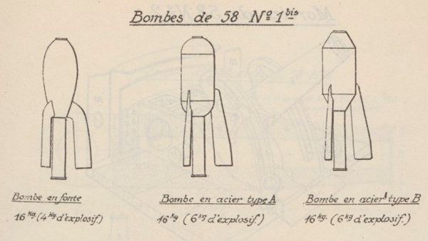 Projectiles du mortier de 58 n1 bis