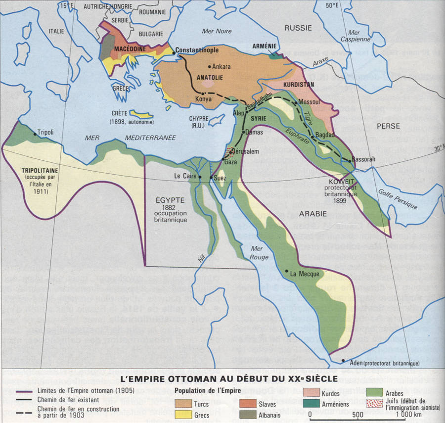 Carte de l'empire Ottoman